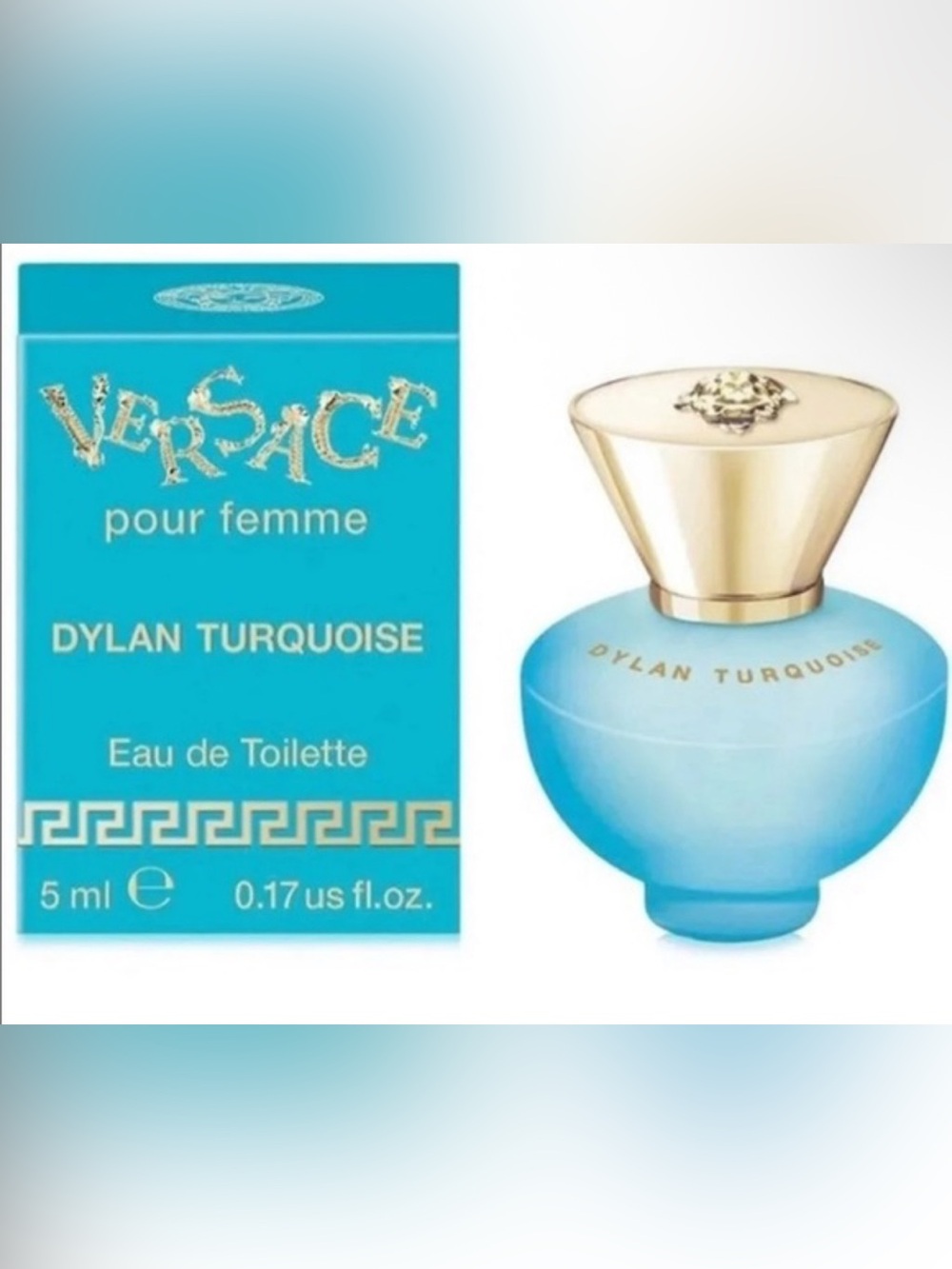 NIB Versace Dylan Turquoise Way De Toilette Miniature 5mL 0.17 Us Fl Oz
